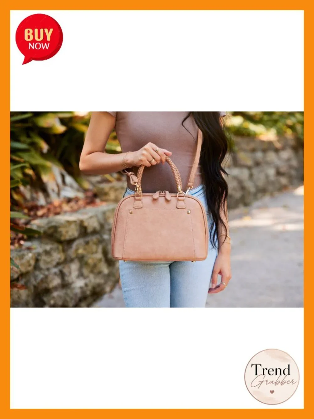 Vegan Leather, Canvas or Straw Satchel Handbag with Crossbody Strap
